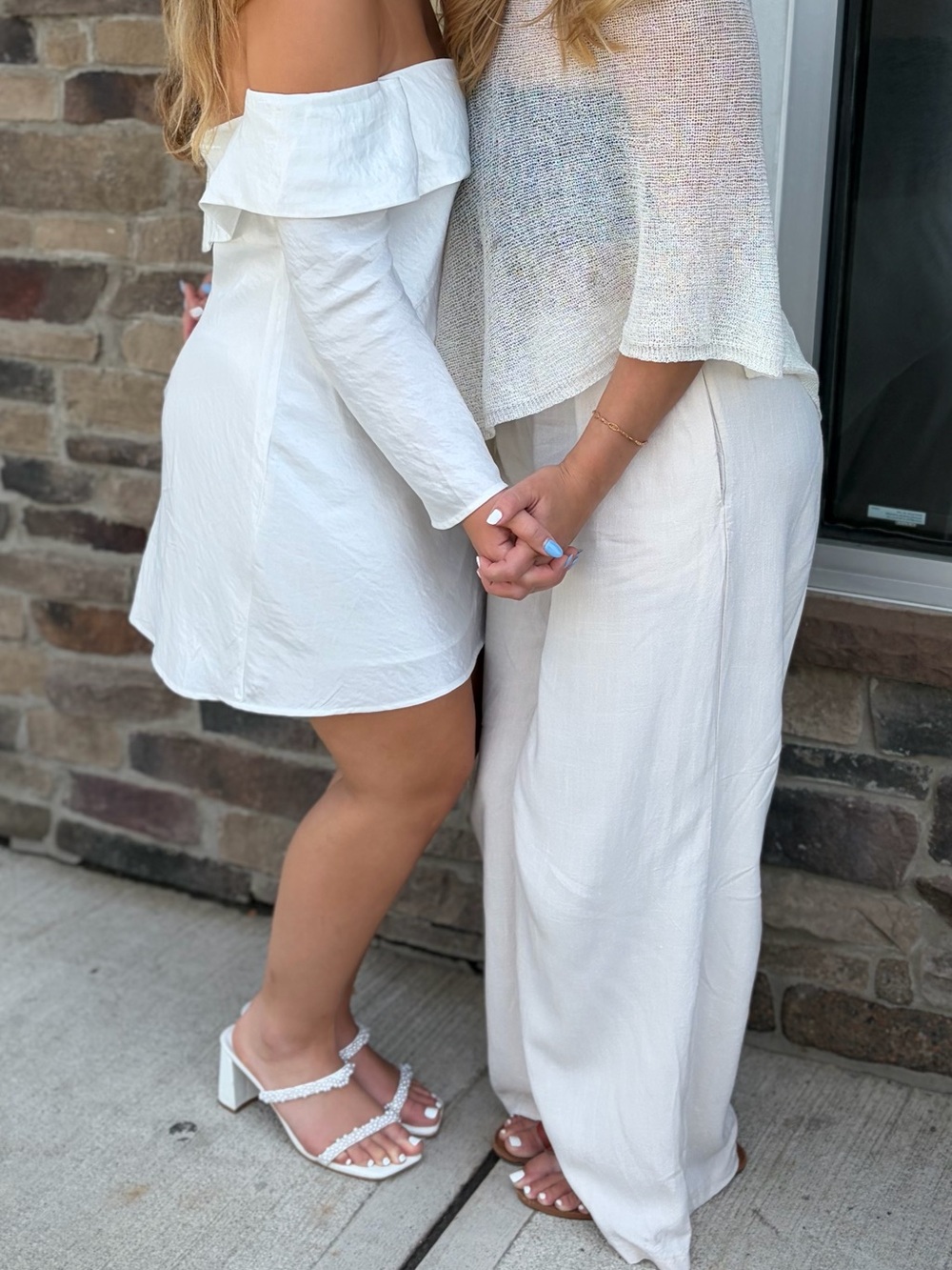 Abercrombie & Fitch off-white/cream women's off the shoulder dress
